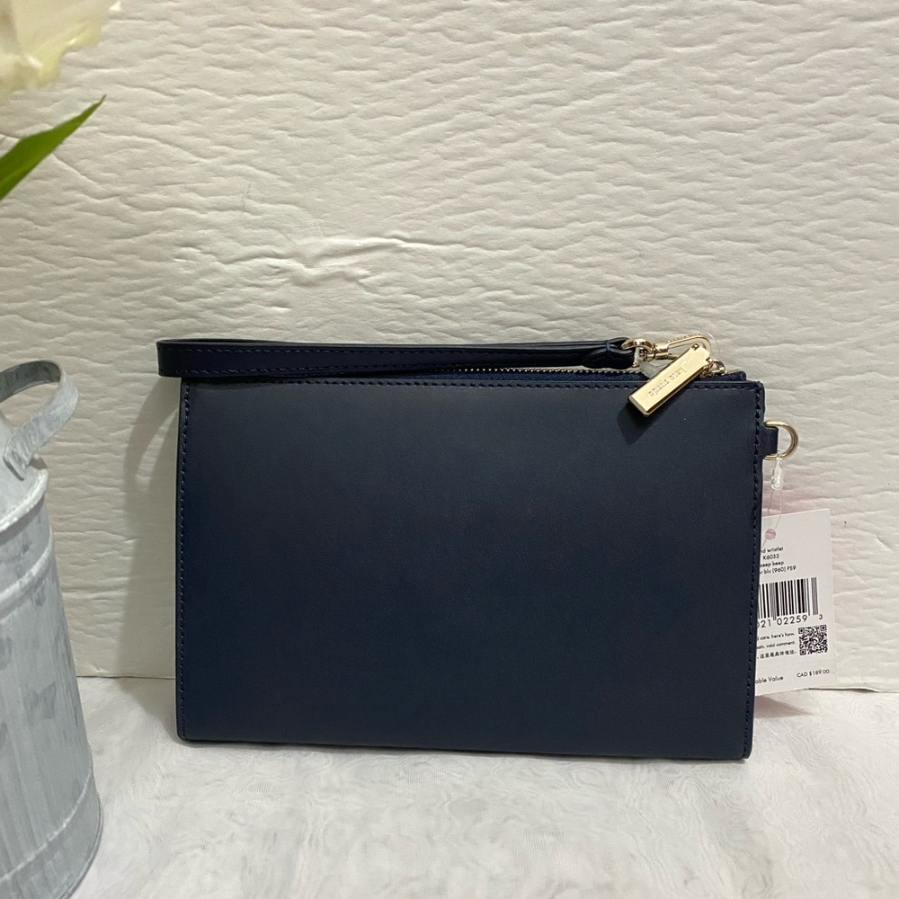 Kate Spade navy beep beep medium wristlet - Picture 2 of 5
